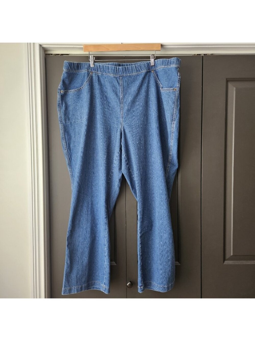 JMS Just My Size Hanes Blue Denim Pull On Elastic Waist Jean Pants Sz 4X 26W/28W